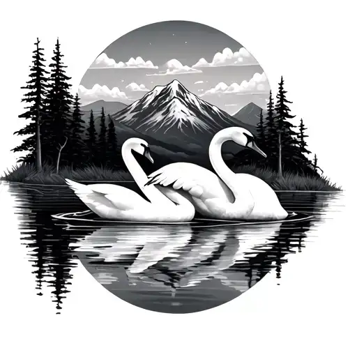 4 Swans In Mountain's
