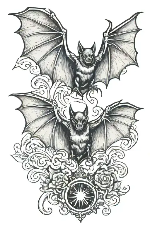 Bat With Spread Wings Army