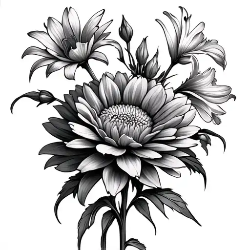 Chrysanthemum And Gladiolus