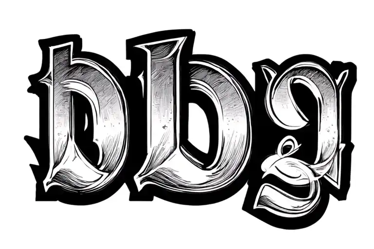 Simple Block Letters 'D Bg'