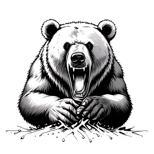 Bear Ripping Through Skin