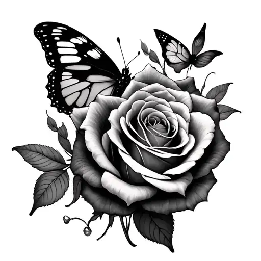 Roses And Butterflies