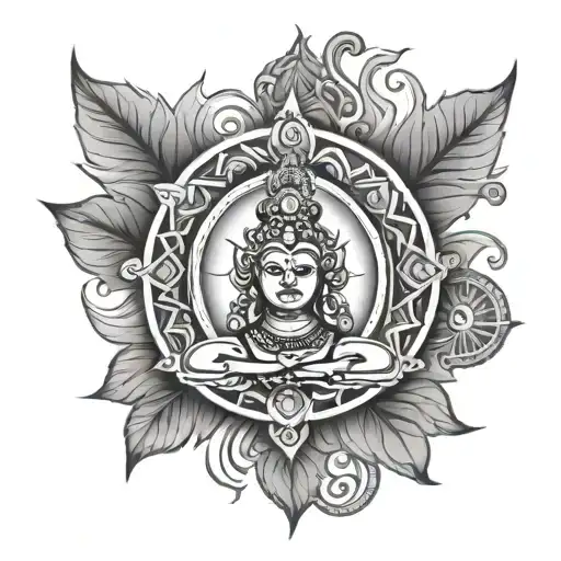Chakra With Shiva Trishul