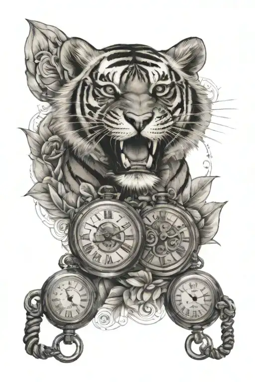 2 Tiger Cub And 2 Pocket Watch