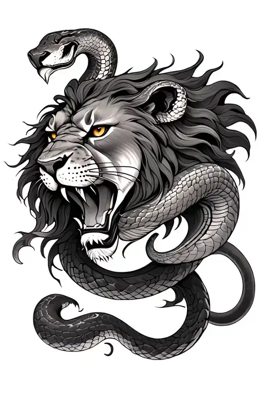 Snake And Lion