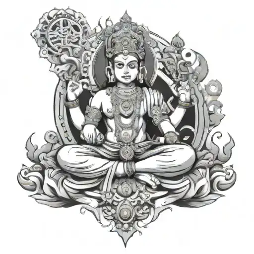 Hindu God Surrounded