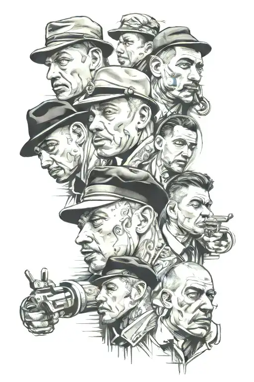 Real Life Uk Gangsters Portraits Grouped Together Leg Sleeve