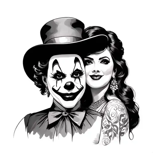 Chicano Clown And A Woman