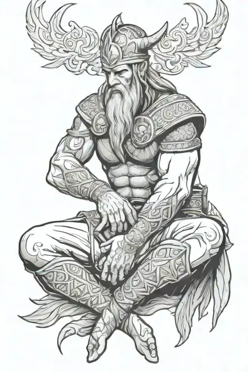 Chicago Vikings Warrior Meditating