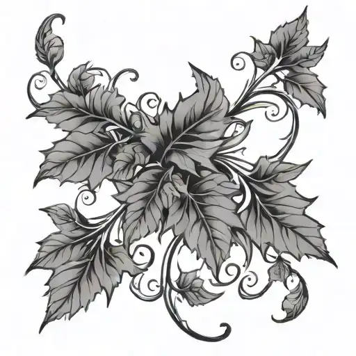 Vines With Leaves Intertwined