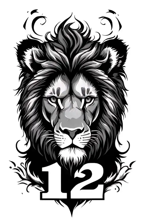 Lion With The Number 12