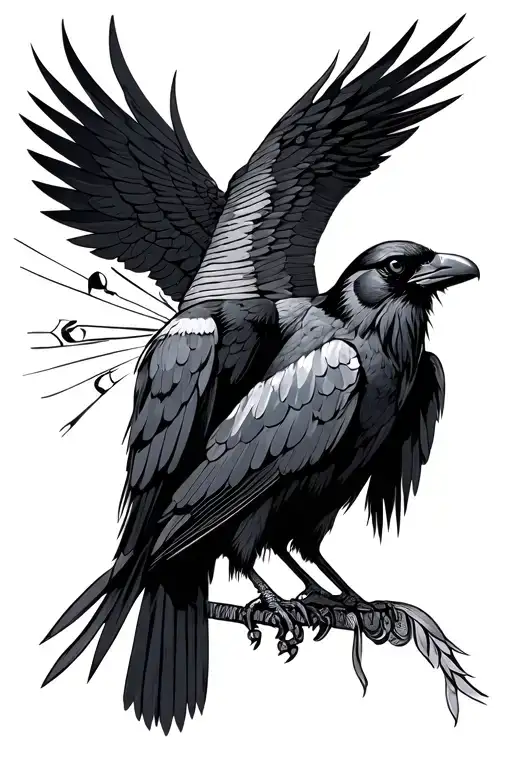 Egyptian Themed With Crow As The Main Character Surrounded