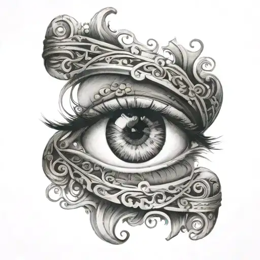 A Surreal Eye Border Design With A Hidden Handcuff Motif Woven Into The Details