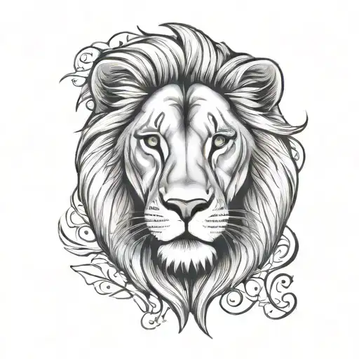 Simple Half Lion Face