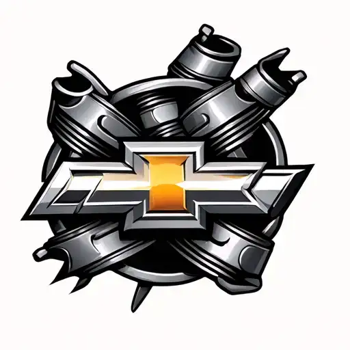 Chevrolet Emblem With Pistons Intertwined