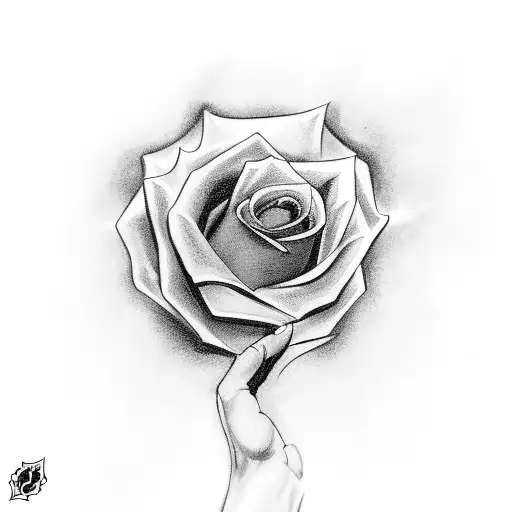 Man Holding Flame Up And Setting Rose Down