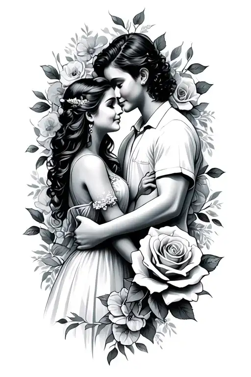 Letters And Kid And Wife And Rose Intertwined