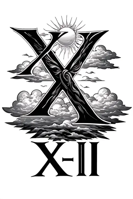 Roman Numerals X-xx-xxiii With Sunshine And Clouds