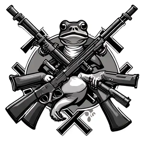 Marine Corps Cross Rifles And A Frog With A Gun And A Skull Somewhere