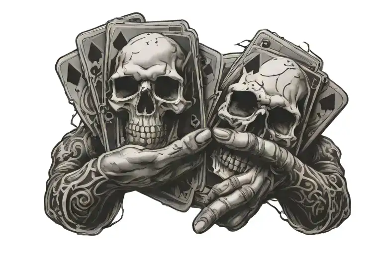Dead Man's Hand Holding A Deck