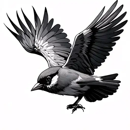 Sparrow Flying