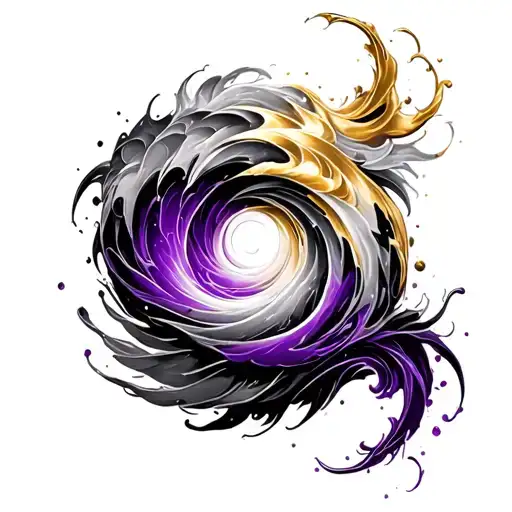 Swirling Purple Ans Gold Hurricane