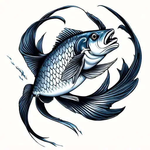 Ancor With Pisces Fish Going Around It