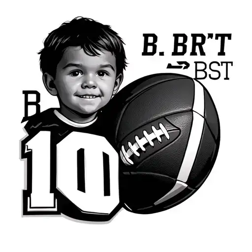 Father Son Tatoo Design Idea With Initials Brt And Bst With A Football Design And The Number 10