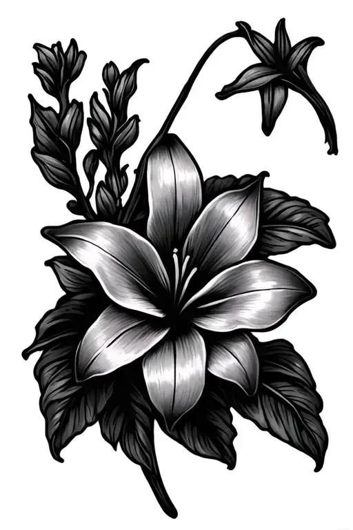 Small Cross With One Lilly Flower Wrapped