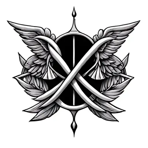 Libra Gemini Symbol Intertwined