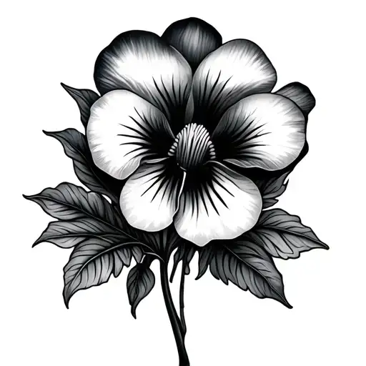 Viola Odorata Flower And A Mandala Design