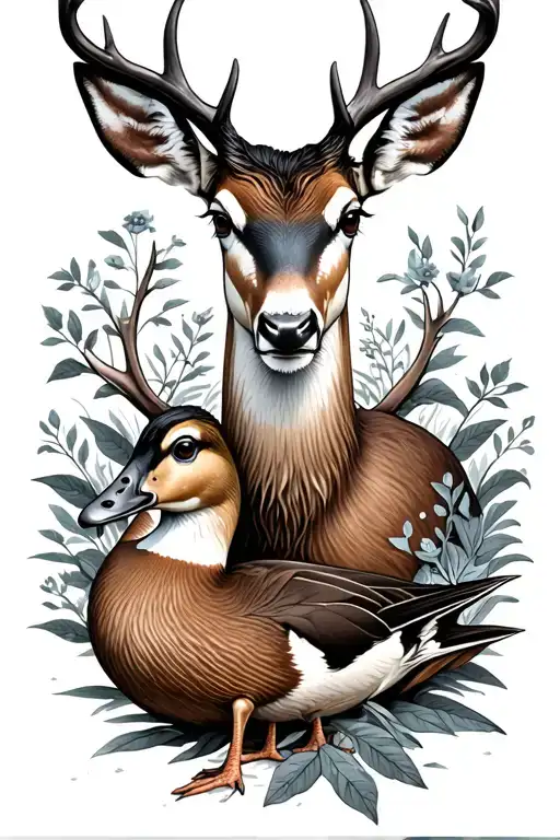Deer And Duck
