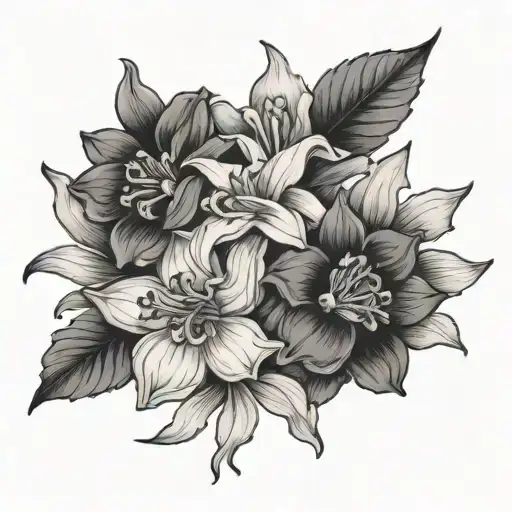 Violet Narcissus Daisy Larkspur Poppy And Aster