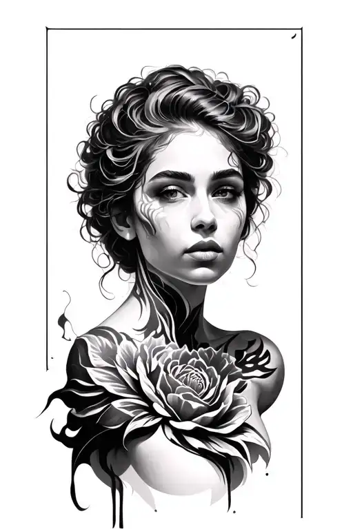 Modern Art Inspired Tattoo On Shoulder