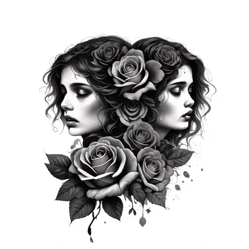 Faces By Angels Crying And Roses