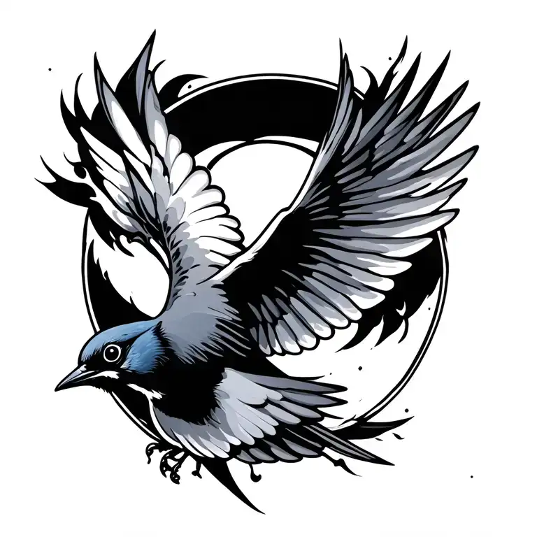 Night Bird Flying Away