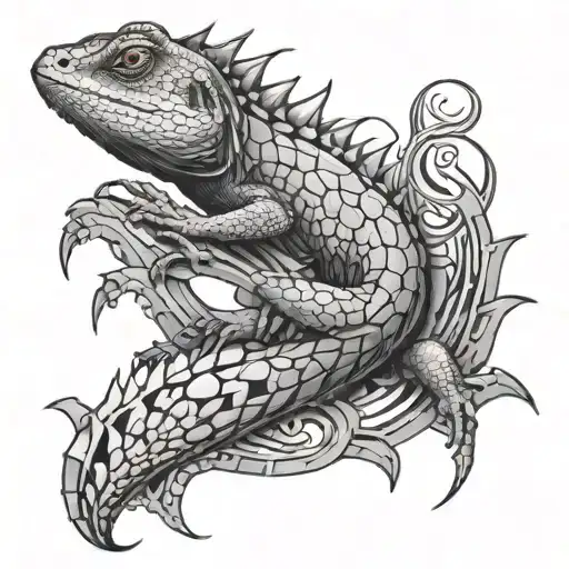 Lizard In A Spine Structure