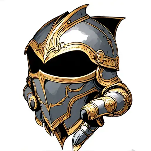 Golden Knight Hand Armour With Engraving