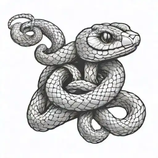 Snake Wrapping Around Shoulder And Going Into The Chest
