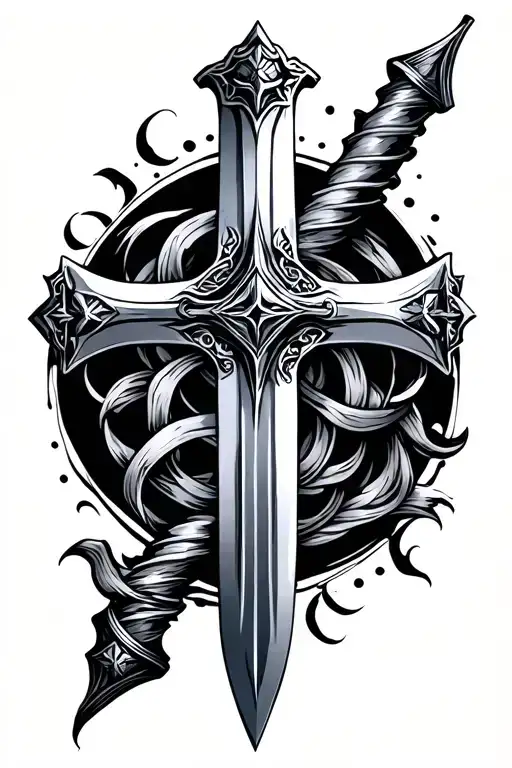 Cross And Sword Intertwined