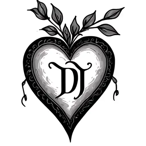 A Heart And The Initials D And J In It