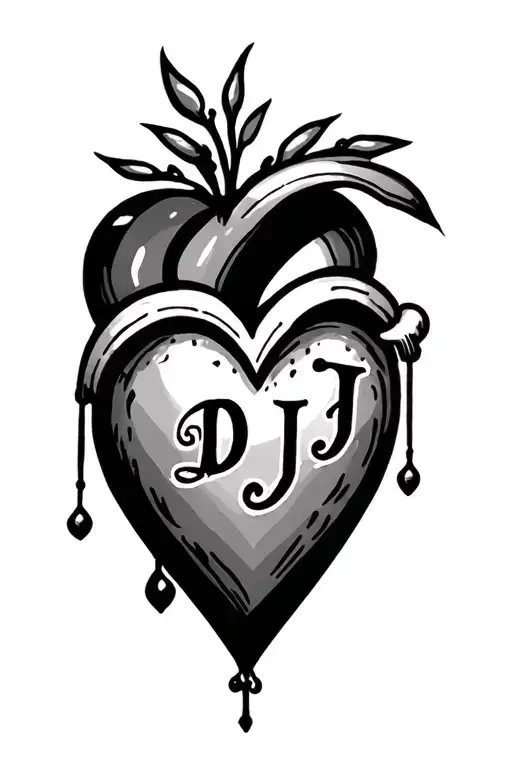 A Heart And The Initials D And J In It