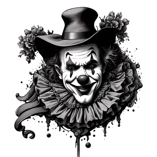 Tattoo On The Arm Of Clown Man