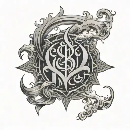 Inshallah Symbol With Smoke Rising Behind It