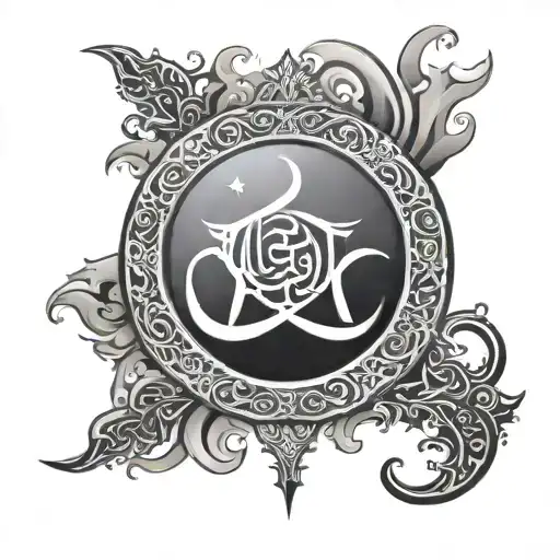 Symbol Of Islam With Smoke Around