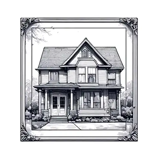 House Outline In Picture Frame