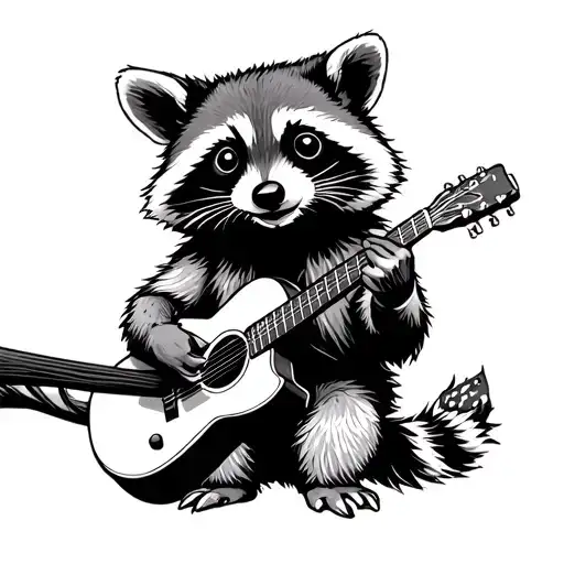 Raccoon Playing Guitar