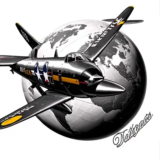 P51 Mustang And Globe