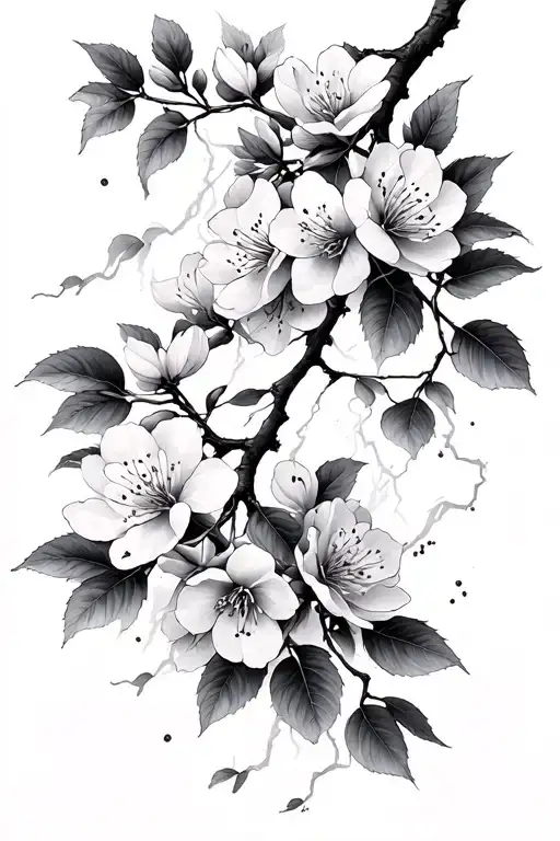 Lightning That Turn Into Cherry Blossom Branch