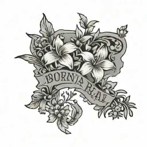 Louisiana Outline With Flowers And The Words Born Real
